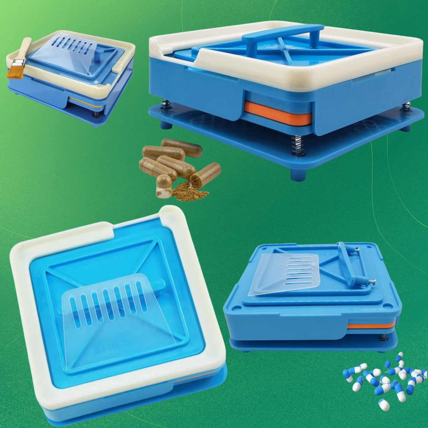 Special offer in the US - 100-capsule filler, suitable for 000# capsule shells, equipped with a cleaning brush, and comes with instructions for use.